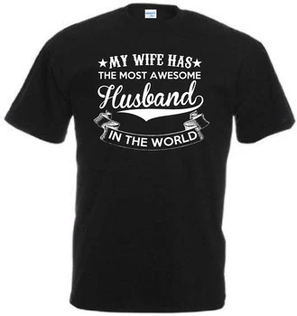 Naujas vyrų marškinėliai 2018 animacinių filmų T-shirt vyrai mano žmona pasaulio labiausiai patrauklus vyras įdomu Tee marškinėliai