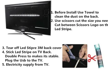 USB LED Juostelės SMD3528 šviesos 5V adapteris string Kalėdų stalo Dekoras lempos juosta TV Foninio Apšvietimo, 5V 50CM 1M 2M 3M 4M 5M