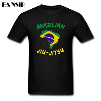 XS-3XL BJJ Brazilijos Jiu Jitsu Kūrybos Marškinėliai Vyrams Užsakymą Medvilnės trumpomis Rankovėmis Vyrams T Shirts Šeimos Viršūnes Tee