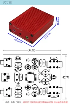 PCM2706 USB DAC Garso plokštės e stiprintuvo valdybos Palaiko sample rate 32K , 44.1 K ,48K Hz