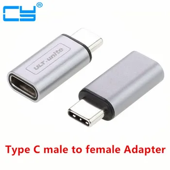 2017 NAUJO tipo Sidabro ir Pilkos spalvos 10Gbps standartinis Metalo USB-C USB 3.1 C Tipo vyrų ir moterų Adapteris Jungtis, keitiklis USB3.1 tipas-c