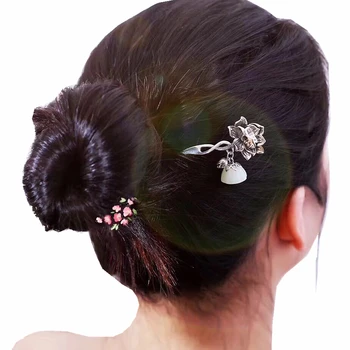 Lotus Thai Sidabro Plaukų Stick Derliaus Tabaluoti Sidabro Kinijos Staigius Gėlių Plaukų Stalo, Plaukų Papuošalai, Plaukų Aksesuarai WIGO1152