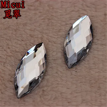 Micui 50PCS 14*31mm Kristalų, Cirkonio Aplikacijos Flatback Krištolo Akmenimis Arklių Akių Masės Akrilo, 