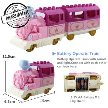 Marumine baterijomis, Duplo Traukinio Žaislų, Statyba Blokai Vaikų Švietimo Žaislas Dovana Elektrinio Traukinio Vaikams