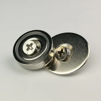 20pcs D20mm Plieno taurės retųjų žemių magnetas su streiko plokštė Neodimio magnetas spyna rinkiniai fiksavimo medienos apdirbimo, baldų durelių