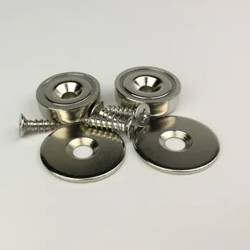 20pcs D20mm Plieno taurės retųjų žemių magnetas su streiko plokštė Neodimio magnetas spyna rinkiniai fiksavimo medienos apdirbimo, baldų durelių