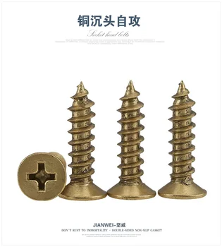 M3.5Antique bronzos šešiakampėmis žalvariniai sraigtai medienos gaminiai, vyrių laimė aparatūros įrankių priedai Corss Įsprausti plokščia galva