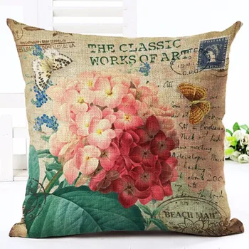 Vintage Stiliaus Rose Dekoratyvinė Pagalvėlė Padengti Gėlių Spausdinti Sofa Mesti Pagalvę Automobilio Kėdutė, Namų Dekoro Pagalvės Užvalkalą Almofadas Cojines