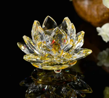 Feng Shui Crystal Lotus su būda 5 Spalvų Namų Biuro Dekoras-Geriausia Dovana