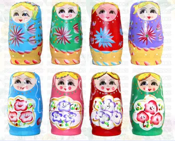 5vnt Naujovė rusijos Lizdus, Medinės Matryoshka Lėlės Rinkinys Rankomis Dažyti Dekoro rusijos Lizdus Lėlės Kūdikio Žaislas Mergina Lėlės didmeninės