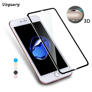 Voguery 3D Lenktas Grūdintas Stiklas Screen Protector, iPhone 8 Visišką Lenktas Krašto Apsaugos Flim Guard 