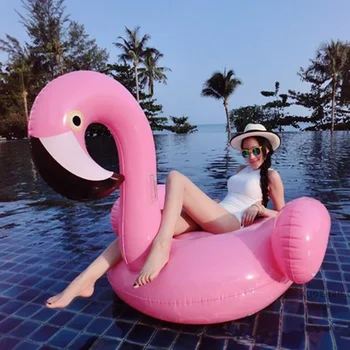 60 Cm Milžinas Pripučiami Pink Flamingo Oro Čiužinys, Swan Baseinas Plaukia Ratu Pakaba-Paplūdimyje, Lova, Vandens Žaislai Šalies Boias
