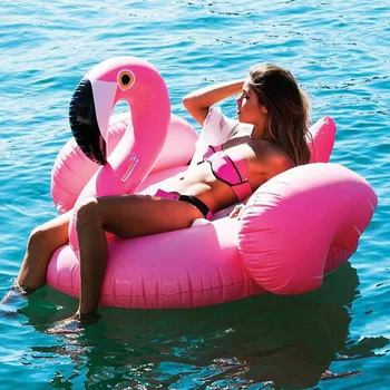 60 Cm Milžinas Pripučiami Pink Flamingo Oro Čiužinys, Swan Baseinas Plaukia Ratu Pakaba-Paplūdimyje, Lova, Vandens Žaislai Šalies Boias