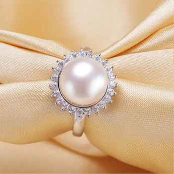 YIKALAISI 2017 natūralių Perlų papuošalų rinkinys rinkinį perlų pakabukas žiedas, auskarai moterims, 925 sterlingas sidabro papuošalai moterims
