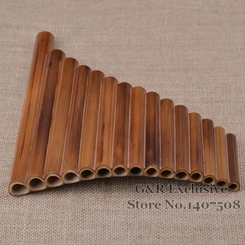 Profesionalus Visos Fleita 15 Vamzdžiai Prekės Woodwind Flauta Klavišą G Kreivų Rankų Darbo Bambuko Panpipes Muzikos Instrumentas Panflute Muzikos Karšto