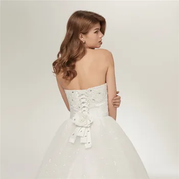 Fansmile Aukštos Kokybės Prabangūs Krištolo Rutulį Vestuvių Suknelės iki 2017 m. Derliaus Vestido de Noiva Individualų Plius Dydžio Nuotakos Suknelė FMV-069F