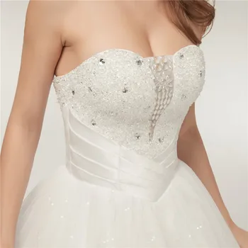 Fansmile Aukštos Kokybės Prabangūs Krištolo Rutulį Vestuvių Suknelės iki 2017 m. Derliaus Vestido de Noiva Individualų Plius Dydžio Nuotakos Suknelė FMV-069F