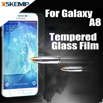 Sprogimui atsparus Grūdintas Stiklas Samsung Galaxy A8 A8000 Premium Screen Protector 2.5 D 9H Nekilnojamojo Jokių pirštų Atspaudų Grūdinto stiklo Plėvelės