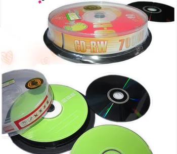 12cm Aukštos kokybės pakartotinai trinamos CD-RW tuščia / tuščia įrašyti disko / disko 4X 700MB 10VNT