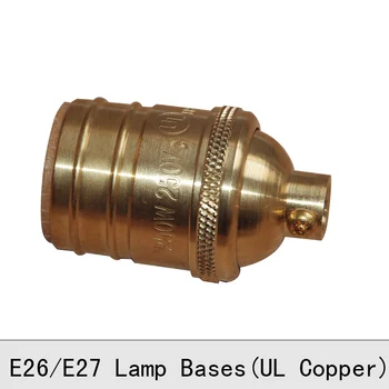 Derliaus Edison Lemputės, Lempos Laikiklis Varis Žalvaris Retro Lempos Lizdas E26E27 250V UL Aukščiausios Kokybės priedai veltiniams, vilna Lempa Bazių Be Žiedo 2VNT