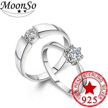 Moonso 925 Sterlingas Sidabro Žiedas Vestuvinis pora žiedas, Moterų, vyrų Vestuvių merginų, moterų jewerly LR142S