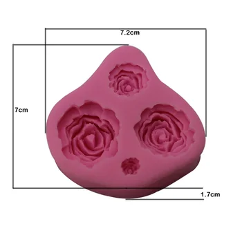 Naujas 4 Dydis Subtilus Rožių Gėlių Silikono Formų Cukraus Amatų Tortas Dekoravimo Minkštas Pelėsių Atsitiktinis