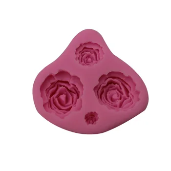Naujas 4 Dydis Subtilus Rožių Gėlių Silikono Formų Cukraus Amatų Tortas Dekoravimo Minkštas Pelėsių Atsitiktinis