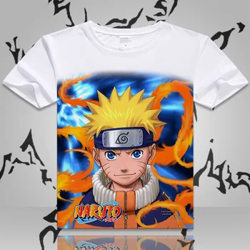 Naruto T-shirt Naujas Japonų Anime Uchiha Sasuke Cosplay Tees Vyrai Moterys Trumpas Rankovės marškinėliai