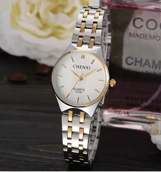 2018 Naujas atvyko garsaus prekinio ženklo vyrai moterys suknelė kvarciniai laikrodžiai CHENXI prabangos stiliaus žiūrėti porą dizaino mados dovana laikrodis
