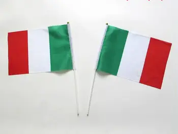 Nemokamas pristatymas 14*21cm 100 VNT./ daug Skatinimo Didmeninės Mažos Italija Vertus vėliava, Garbanojimo Nacionalinės Vėliavos