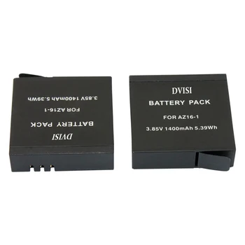DVISI 2vnt/komplektas 3.85 V 1400mAh Li-jonų baterijas, su Dual USB Įkroviklio Xiaomi YI YII 4K Veiksmų Fotoaparato II 2