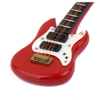 ABWE Geriausias Pardavimui, 1:12 Miniatiūriniai Lėlių Muzikos Instrumentu Akustine Gitara Raudona
