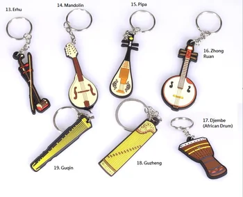MP Suvenyrų Muzikos instrumentų Kolekcija Keychain Gitara, Havajų, Būgnai, Saksofonas, Pianinas, Smuikas, Violončelė, Mandolina, paketų prižiūrėtojų raktinę