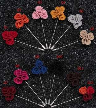 Naujas Mados vyrai gėlių atlapas pin kostiumas boutonniere audinio siūlų spalvos smeigtukai mygtuką rose Stick sagės 12 spalvų vestuvių groomsman