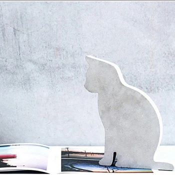Betono žavinga miau Bookends Prespapjė katė tyrimas kambarį kavos parduotuvė kūrybos papuošalus silikono formos