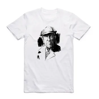 Vasarą Vyrai Spausdinti Leonard Cohen Mados Marškinėliai trumpomis Rankovėmis, O ant Kaklo Cool Atsitiktinis marškinėliai Streetwear