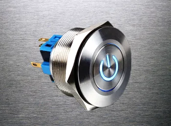1pc 28mm Metalo, Nerūdijančio Plieno, atsparus Vandeniui Akimirksnį Doorebll Ragų LED Mygtukas Jungiklis Automobilio Automatinis Variklio Paleisti 