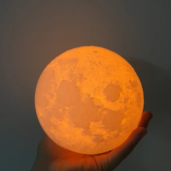 3D Stebuklinga Mėnulio Lempos Kūrybos LED Naktį Šviesą Mėnesiena Stalas USB Įkrovimo su nuotolinio arba mygtukas-Jungiklis Namų Puošybai