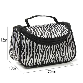 SEREQI Mados Daugiafunkcinis Moterų atsparus Vandeniui Makiažas Saugojimo Krepšys Organizatorius Grožio Atveju Kelionės Nešiojamų Zebra Kosmetikos Krepšys
