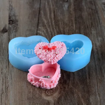 3D Muilo Pelėsių Širdies Formos,Namų 3D Širdies Padažu Atveju Silikono Žvakių liejimo Formos,3D Silikono Žvakių Liejimo