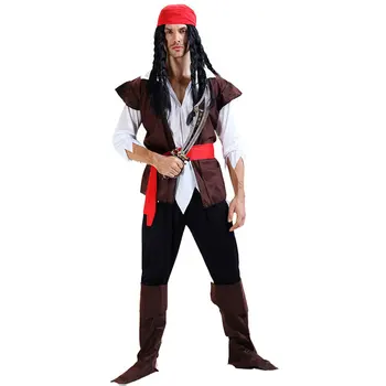 Halloween Carnival Šalies Kostiumų Kapitonas Piratų Kostiumai Suaugusiųjų Išgalvotas Cosplay Drabužiai Moterims Vyrų Mylėtojas