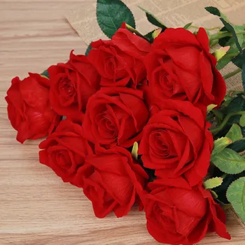 10 Vnt./Daug Vestuvių Papuošimas, Rožių Dirbtinės Gėlės Pasimatymo /Šalis Siunčia Rožes Šilko Gėlių Puokštė