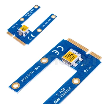 Naujas Mini PCI Express PCI-E Riser Card PCIe 1x iki 16x Adapteris su 6pin SATA Kabelis USB Stove Už Bitcoin Miner BTC Kasybos Mašinos