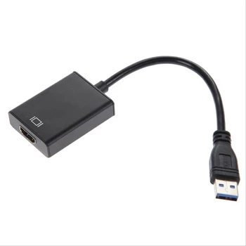 Didelės Spartos USB 3.0 HDMI Adapterį, Metaliniu korpusu Vyrų ir Moterų HDMI Vaizdo Kabelis Konverteris, Skirtas Nešiojamas HDTV TV Juoda