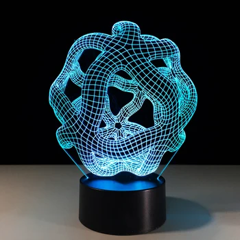 7 Spalvų Keitimas Stalo Lempa Abstraktus Paveikslas Mados Skulptūra 3D Optinė Led Nakties Šviesos Palieskite Mygtuką Miego Apšvietimo Namų Dekoro