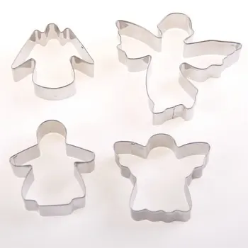 Kuki-įdomus 4pcs/set Žavinga Angel Nerūdijančio Plieno Cookie Cutter Kepimo Formą Kepimo Slapukus Įrankis