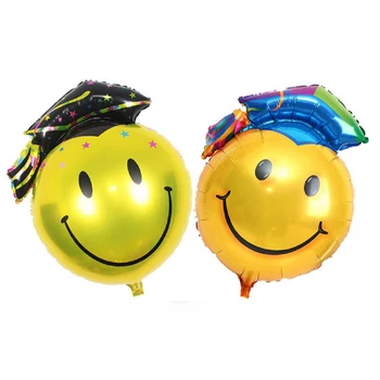 1PC 65*45cm, Šypsena, veido oro balionai Laimingas Baigimo papuošalai šalies prekių vestuvės, gimtadienis helio ballon pripučiami kamuoliai