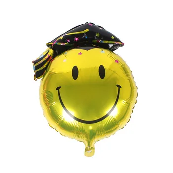 1PC 65*45cm, Šypsena, veido oro balionai Laimingas Baigimo papuošalai šalies prekių vestuvės, gimtadienis helio ballon pripučiami kamuoliai