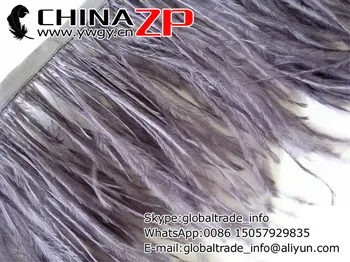 CHINAZP Yiwu ZP Amatų Co., Ltd 2yards/spalva/daug Geros Kokybės Dažyti Pilka Stručio Plunksnų Apdaila