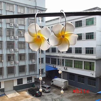 Priedai auskarai frangipani spalvų Havajuose gėlių Didmeninė -karšto naujas pearl ausies pin merginos auskarai frangipane Havajai putų